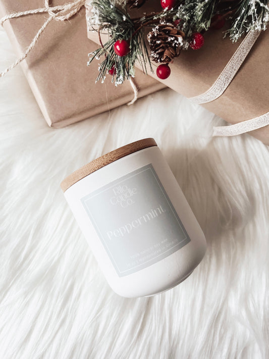 Peppermint luxe woodwick candle